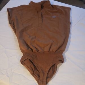 Figs Brown Bodysuit with Logo